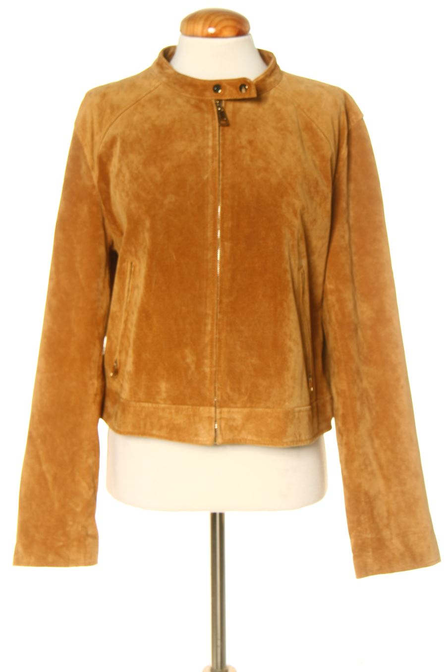 Blouson Zara de la taille XL, de couleur marron de cuir et daim