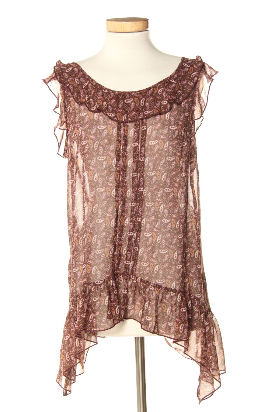 Blusa de manga corta de Jacqueline Riu de la talla 38, de color estampado