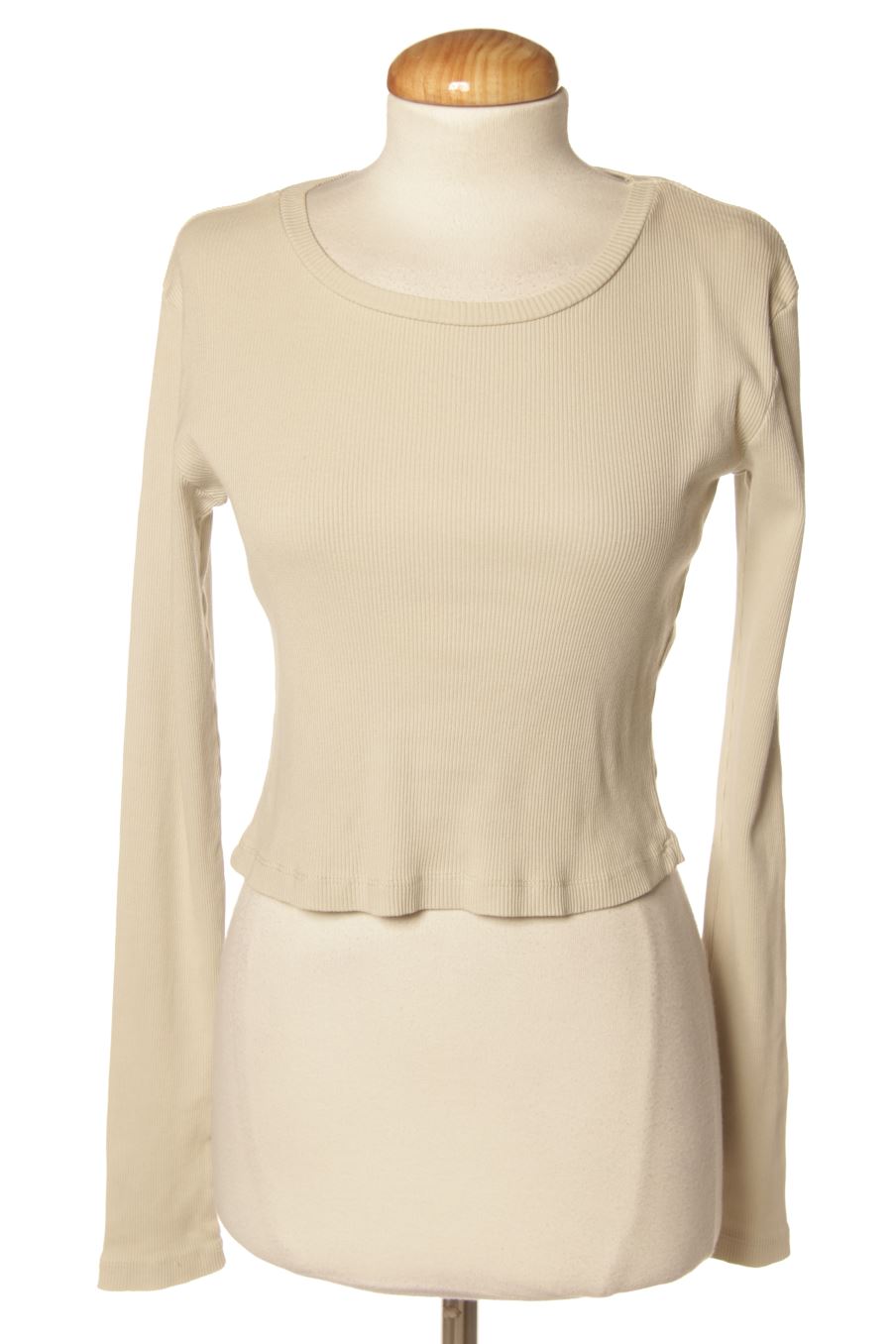 T-shirt à manches longues Stradivarius de la taille S, de couleur beige