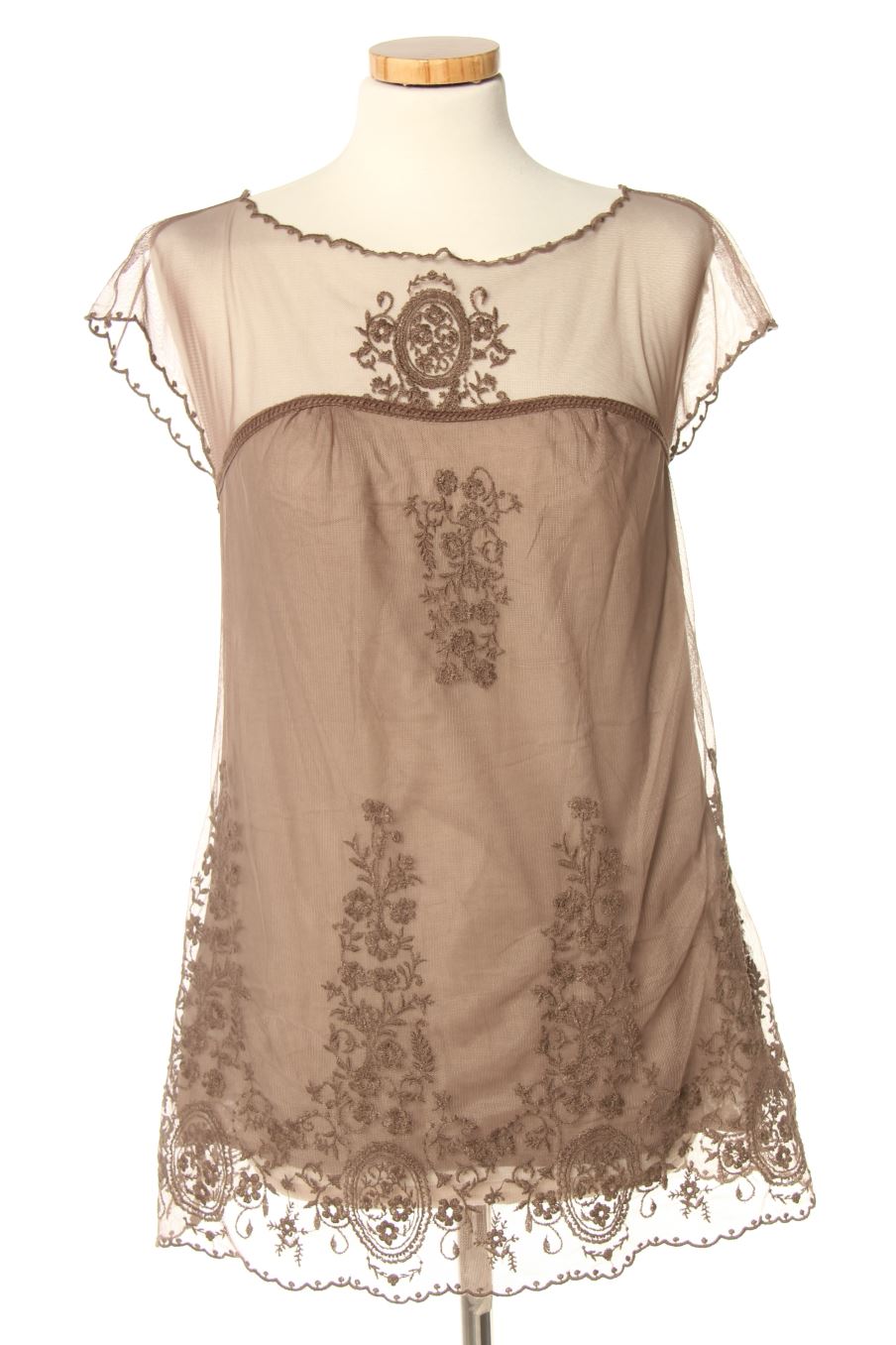 Blouse à manches courtes Promod de la taille 34, de couleur marron