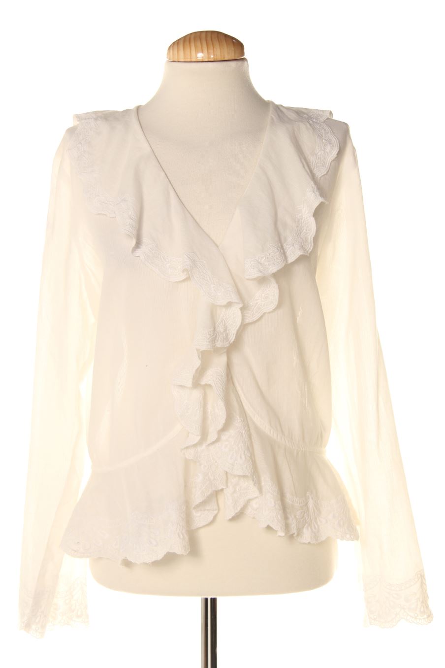 Blouse à manches longues Naf Naf de la taille 38, de couleur blanc