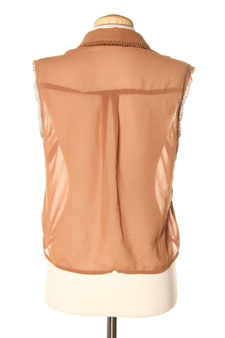 Chemise sans manches Topshop de la taille 36, de couleur marron