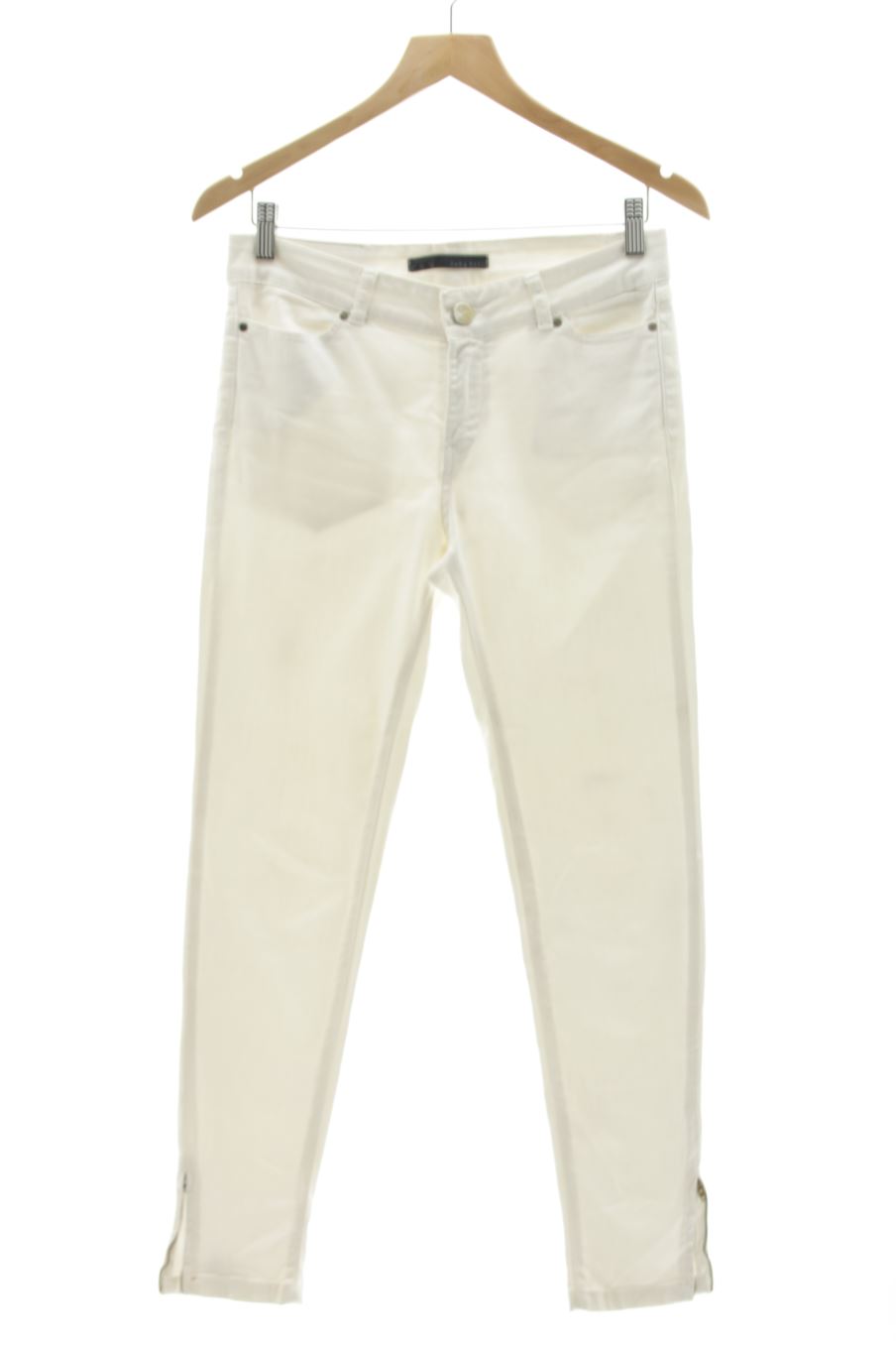 Jeans Zara de la taille 38, de couleur blanc de denim