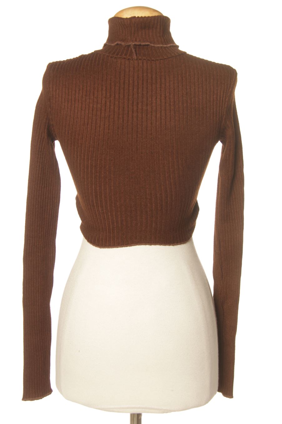 Camiseta manga larga de Bershka de la talla XS, de color marrón