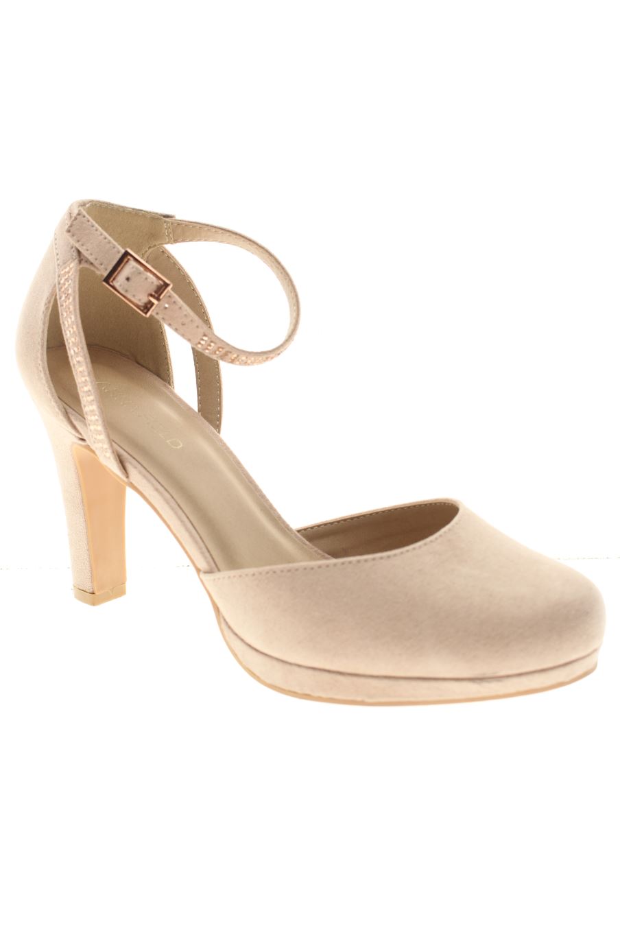 Sandalias tacon de ANNA FIELD de la talla 37, de color rosa de
