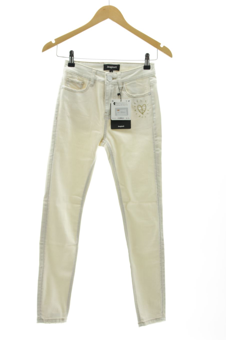 Jeans Desigual de la taille 36, de couleur beige de denim
