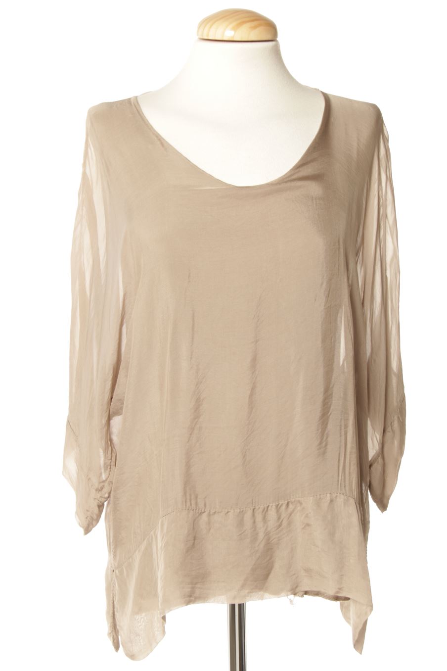 Blouse à manches courtes Made in italy de la taille S, de couleur marron