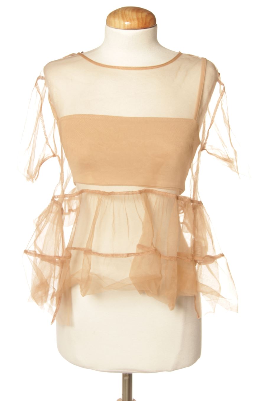 Blusa de manga corta de Zara de la talla S, de color marrón