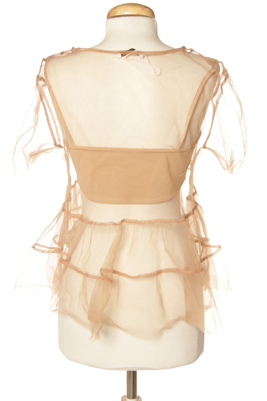 Blusa de manga corta de Zara de la talla S, de color marrón