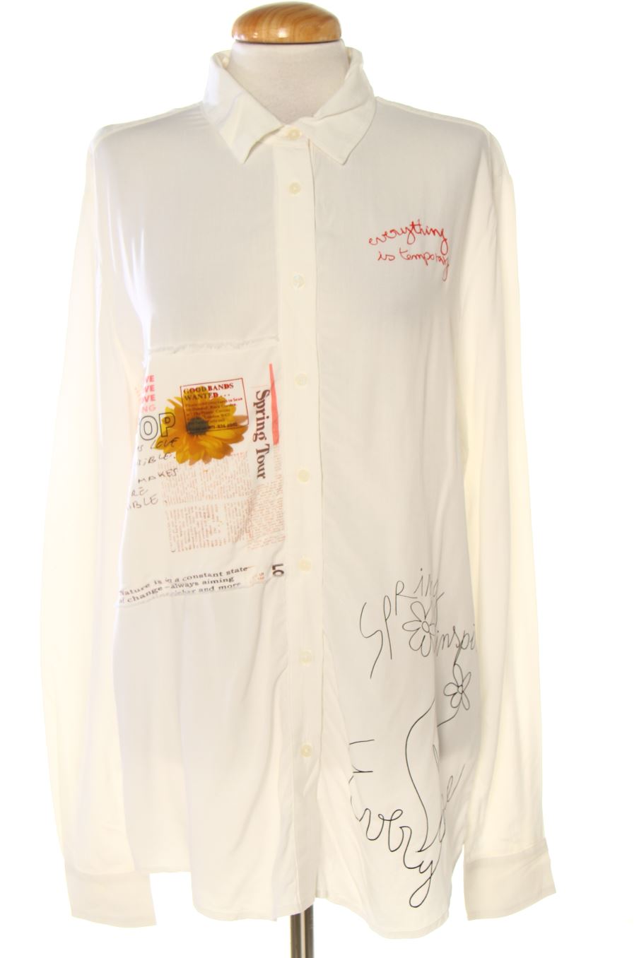 Camicia de Desigual de la talla M, de color bianco