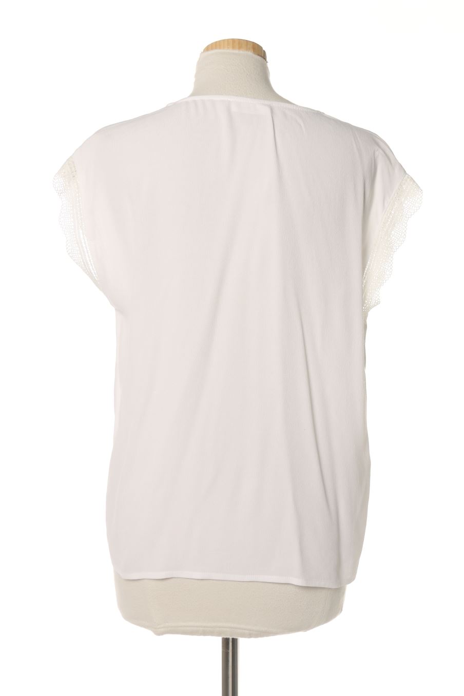 Blouse à manches courtes Promod de la taille 38, de couleur blanc