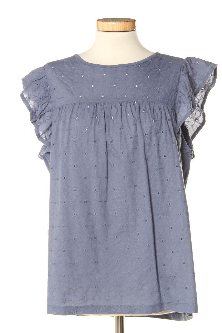Blouse à manches courtes Milano de la taille L, de couleur bleu