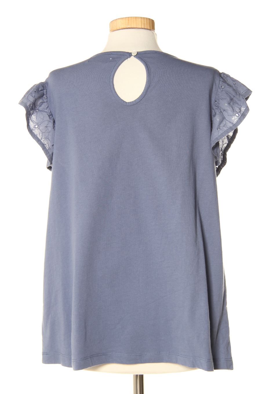 Blouse à manches courtes Milano de la taille L, de couleur bleu