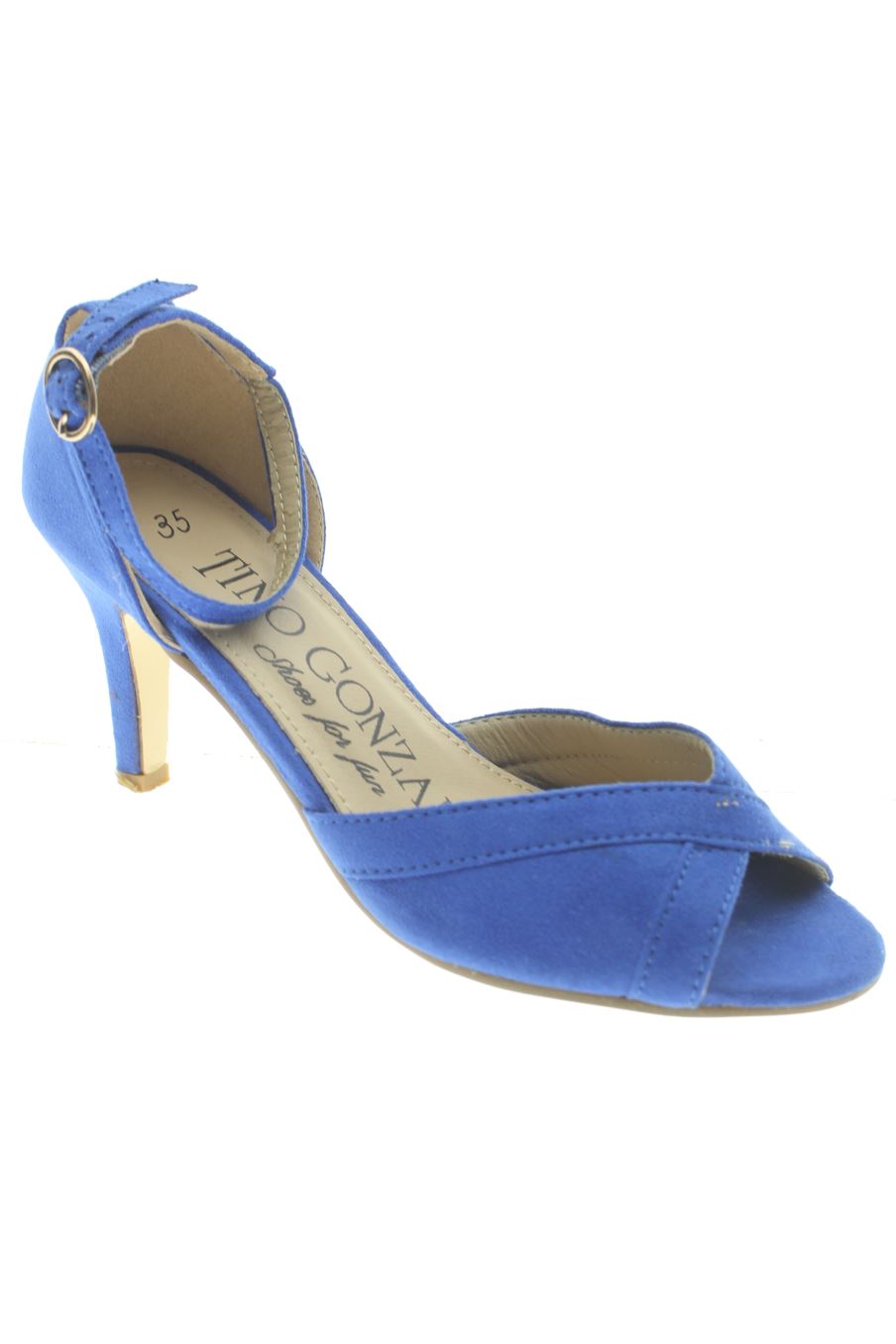 Sandalias tacon de Tino Gonzalez de la talla 35, de color azul de