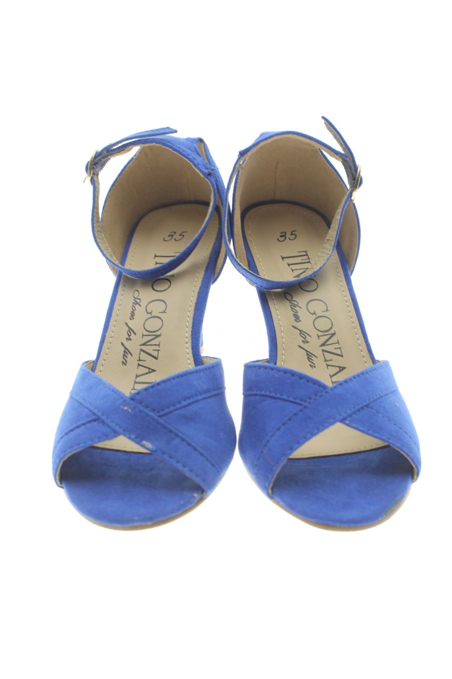 Sandalias tacon de Tino Gonzalez de la talla 35, de color azul de