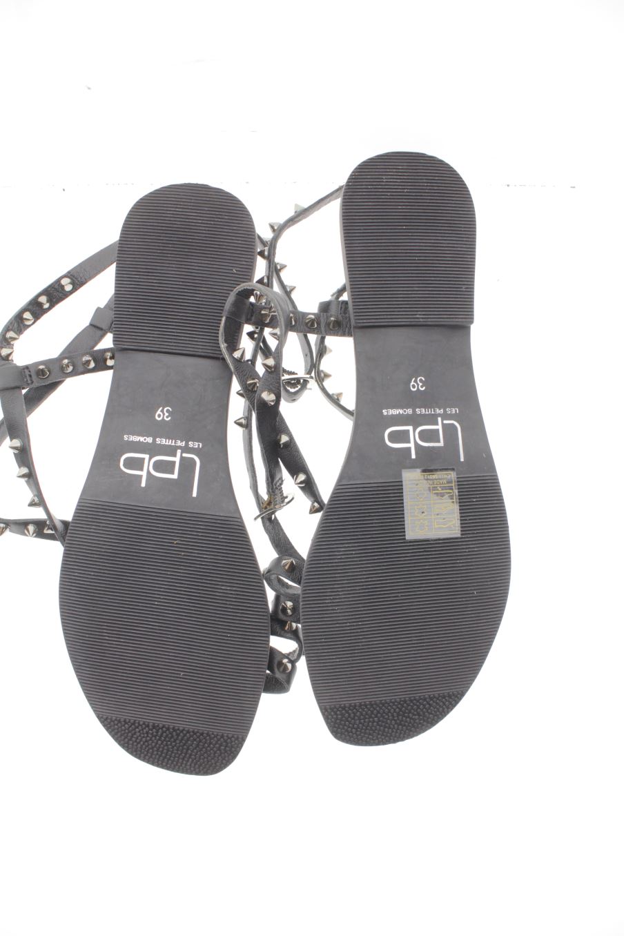 Sandalias planas de LPB de la talla 39, de color negro de