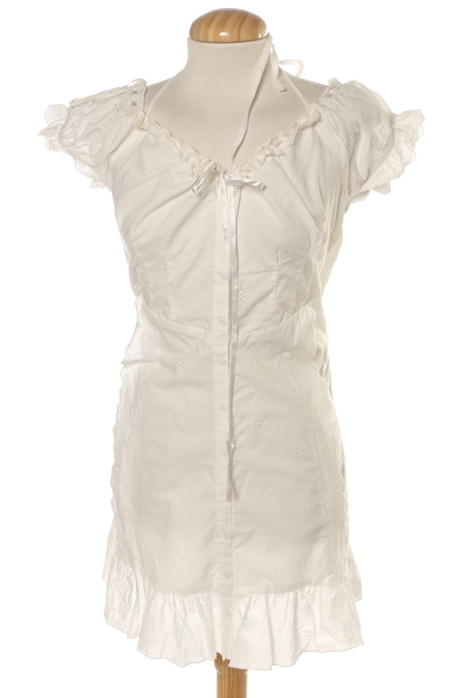 Einfaches Kleid von Stradivarius Größe XL, Farbe Weiss, für