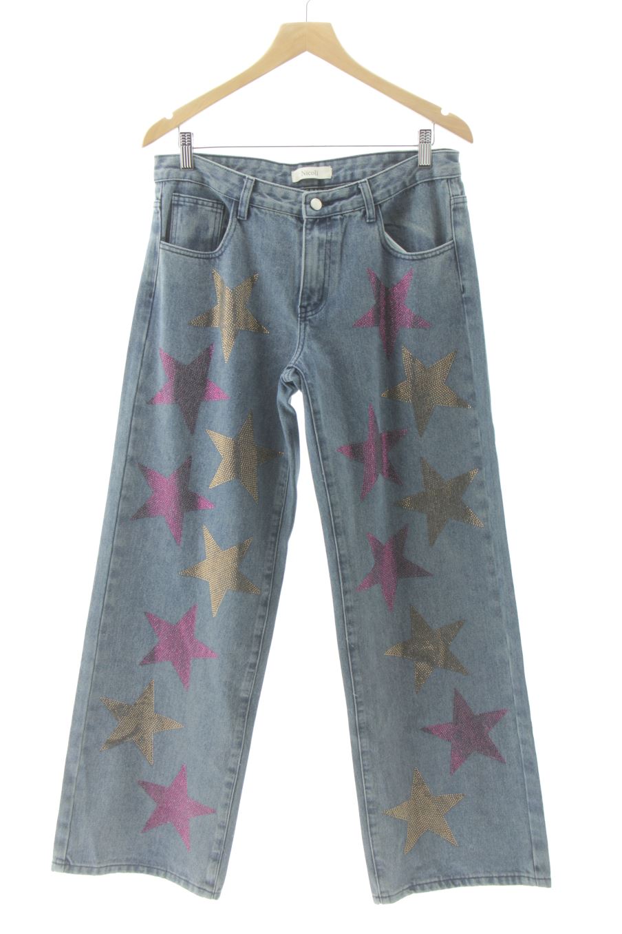 Jeans Nicoli de la taille 40, de couleur imprimés de denim