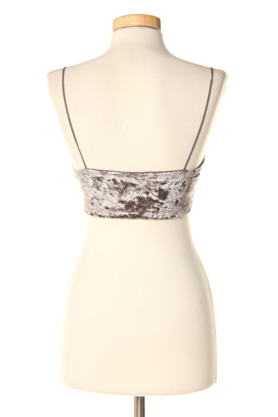 Top de Stradivarius de la talla S, de color gris de terciopelo
