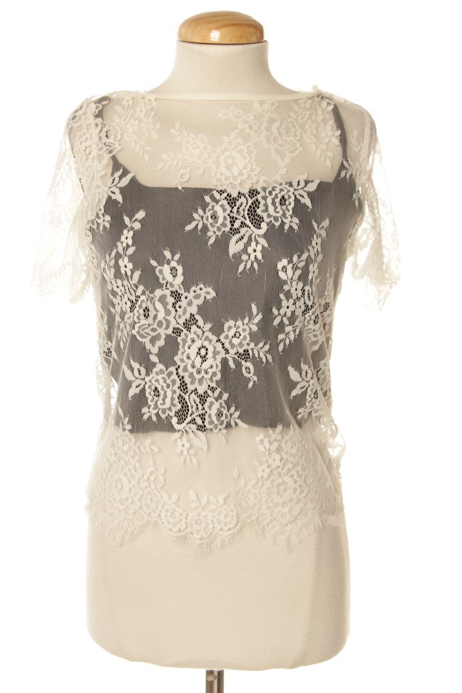 Blouse à manches courtes Boohoo de la taille 38, de couleur blanc