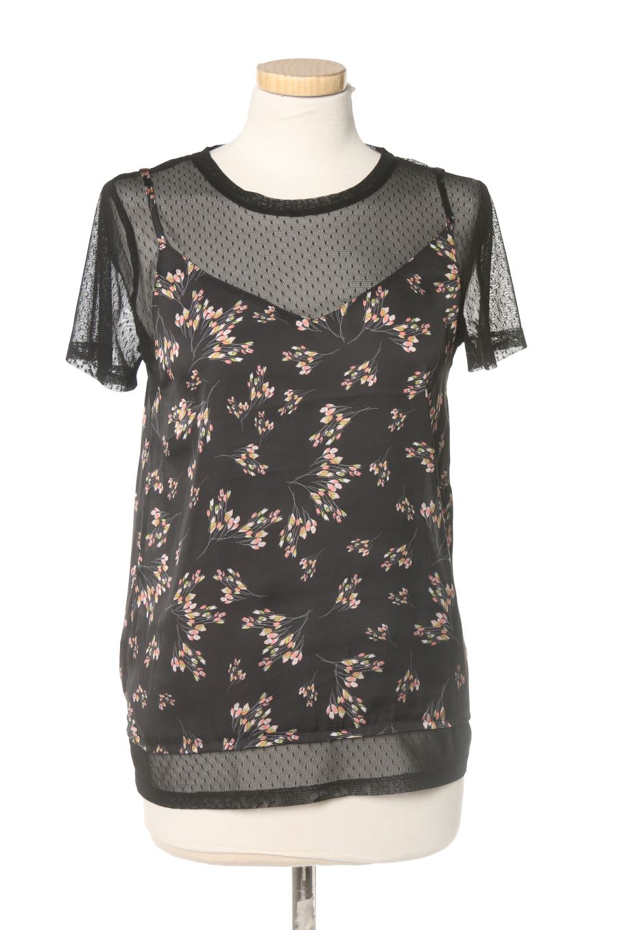Blouse à manches courtes Promod de la taille M, de couleur fleurs