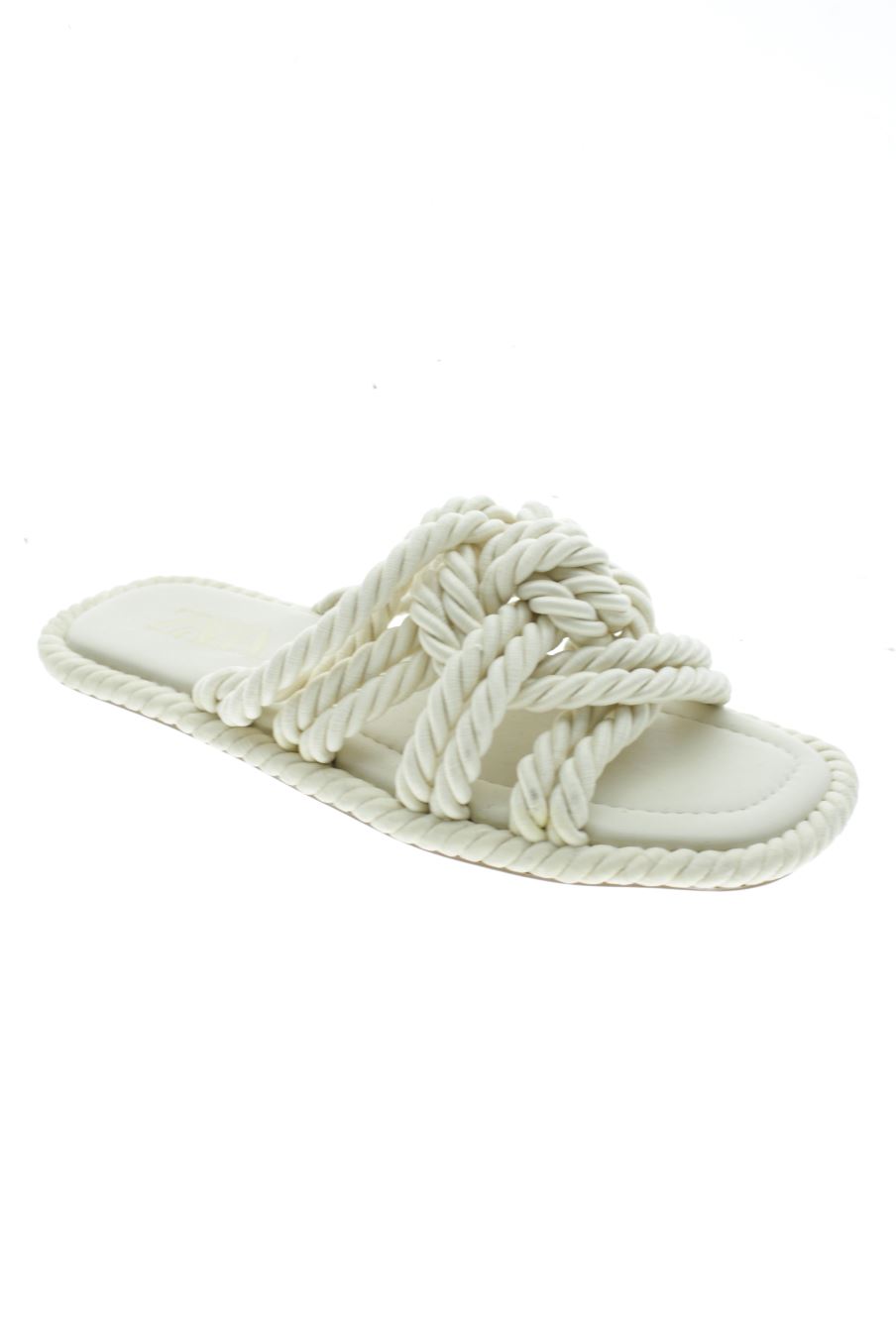 Sandalias planas de Zara de la talla 37, de color blanco de