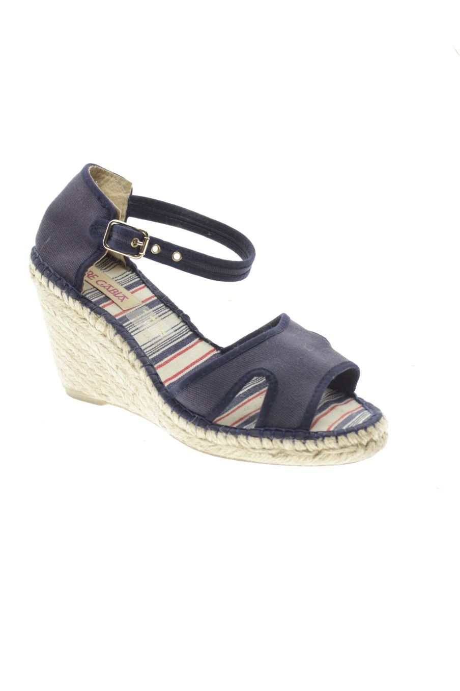 Sandalias tacon de PARE GABIA de la talla 38, de color azul marino de