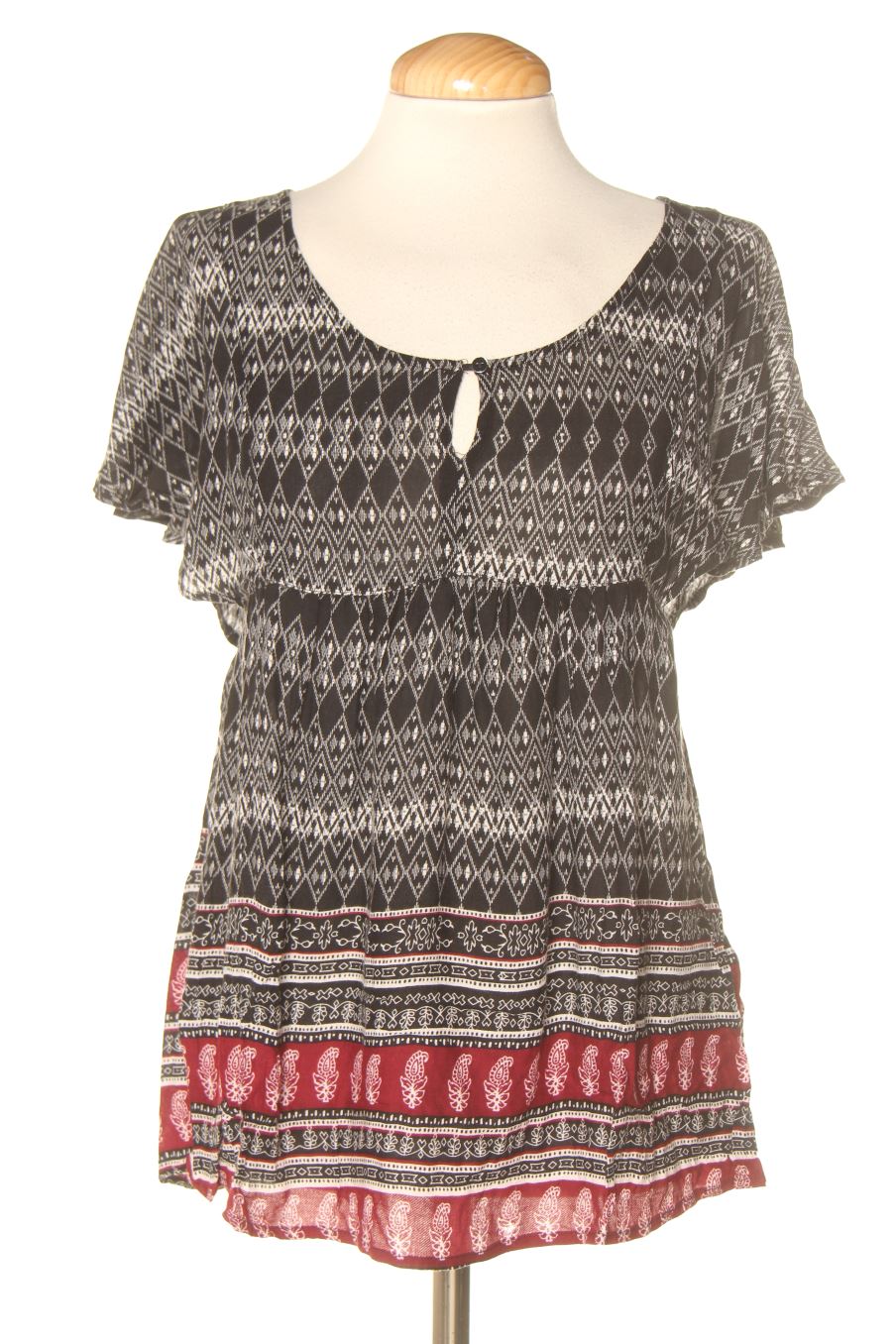 Kurzärmelige Bluse von Stradivarius Größe S, Farbe Aufdruck, für