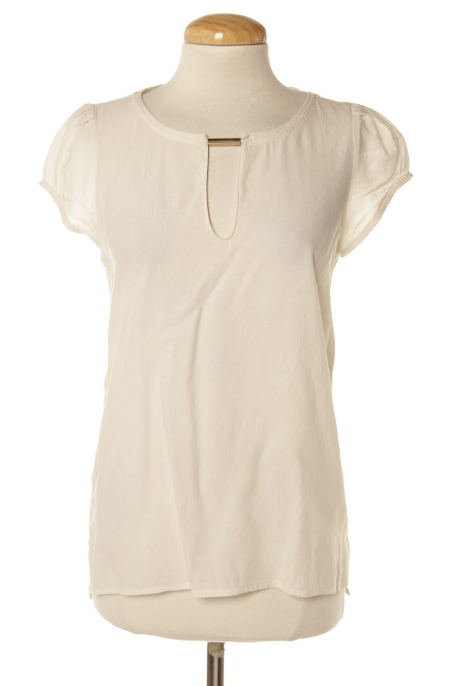 Blusa de manga corta de Zara de la talla XS, de color blanco
