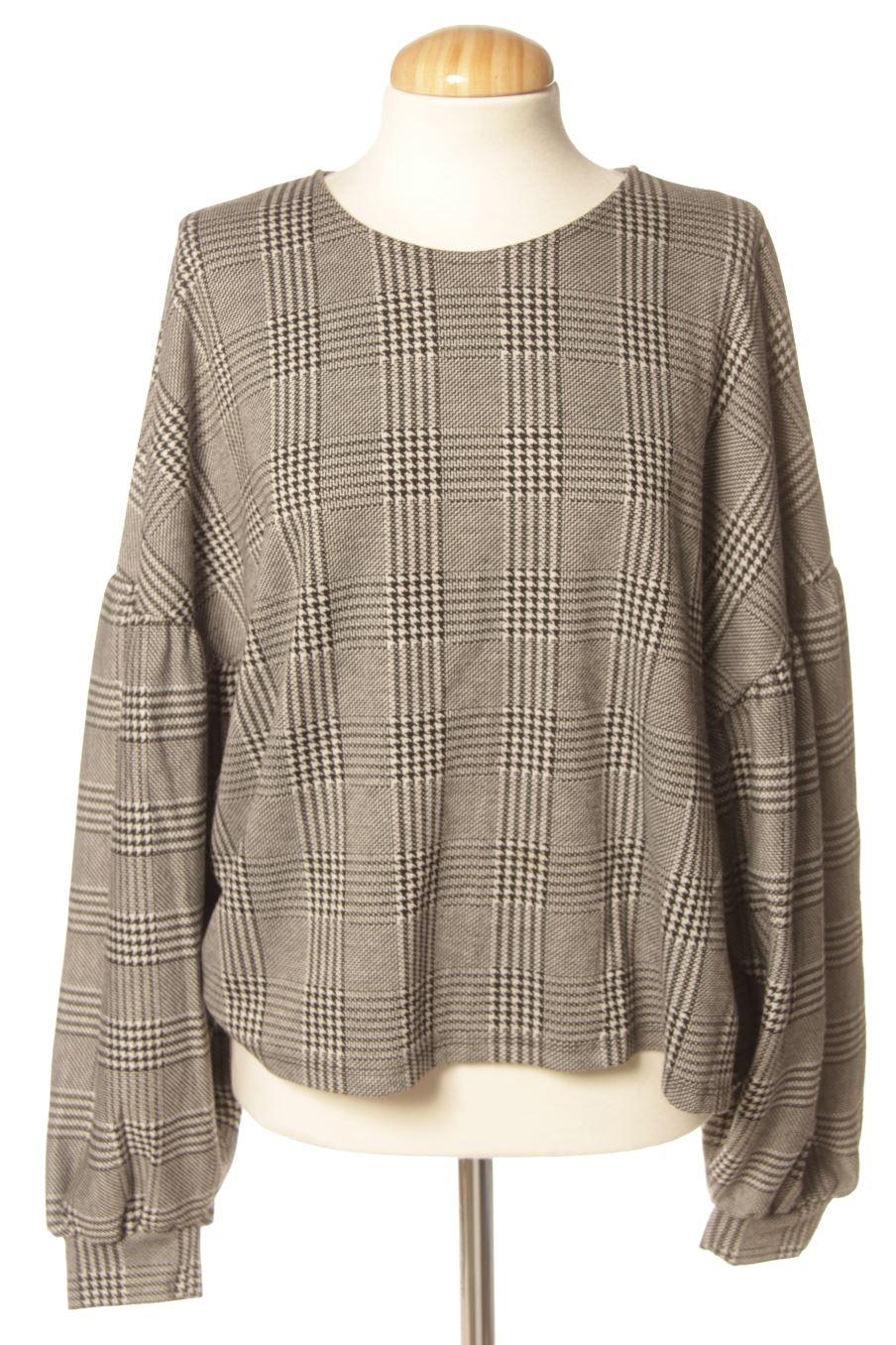 Blusa a maniche lunghe de Bershka de la talla M, de color quadri