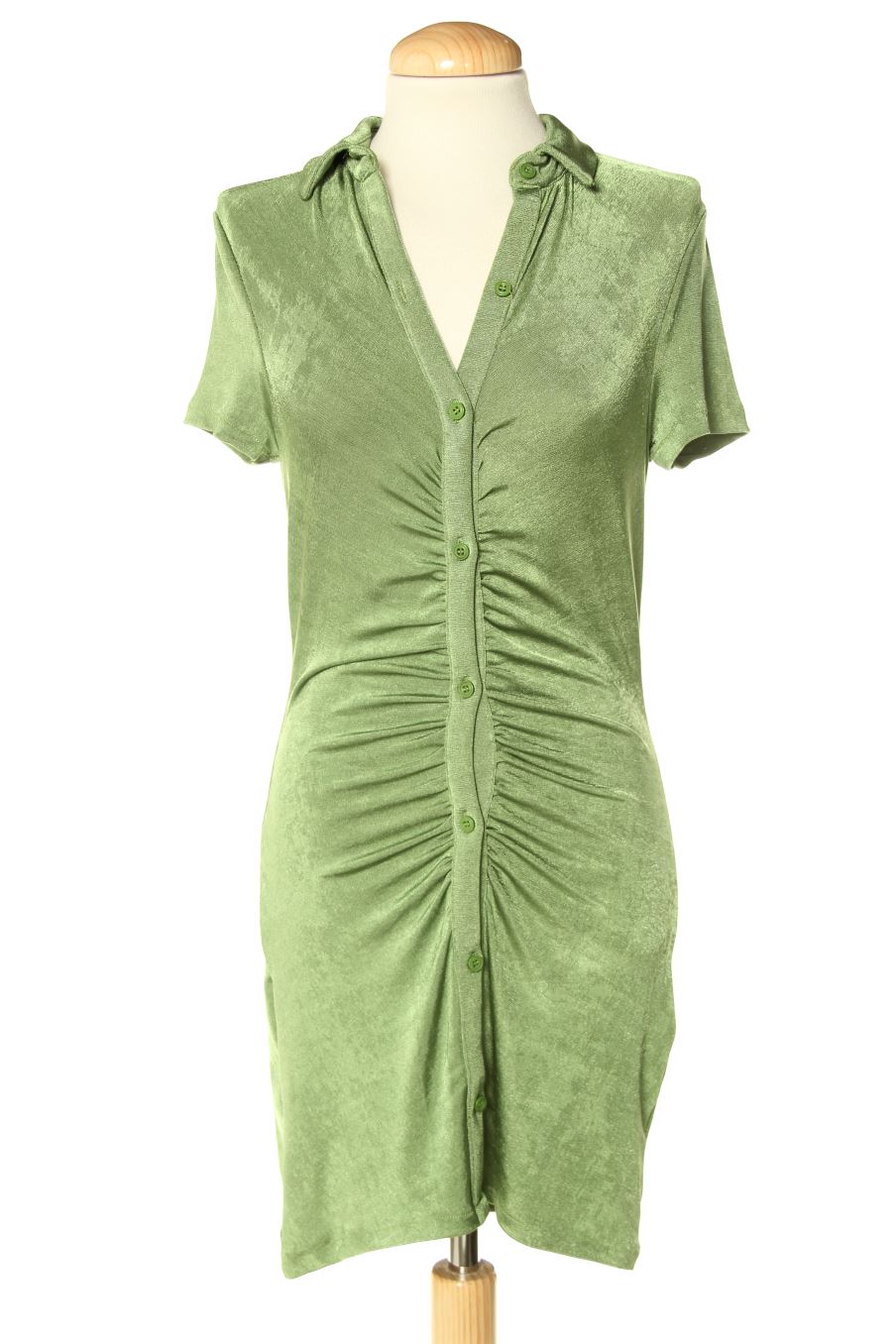 Robe casual Pull & Bear de la taille S, de couleur vert