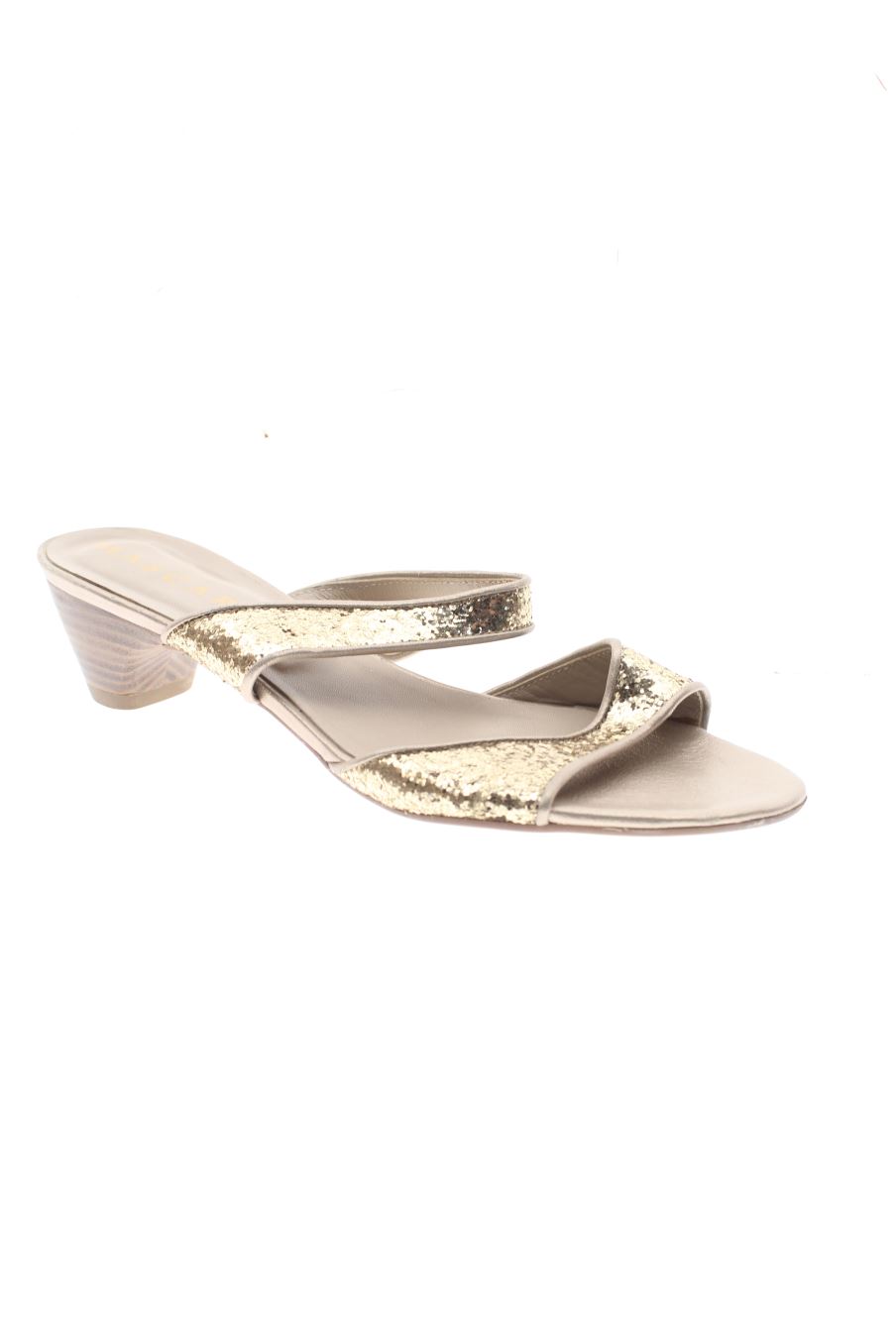 Sandalias tacon de MASCARÓ de la talla 40, de color dorado de
