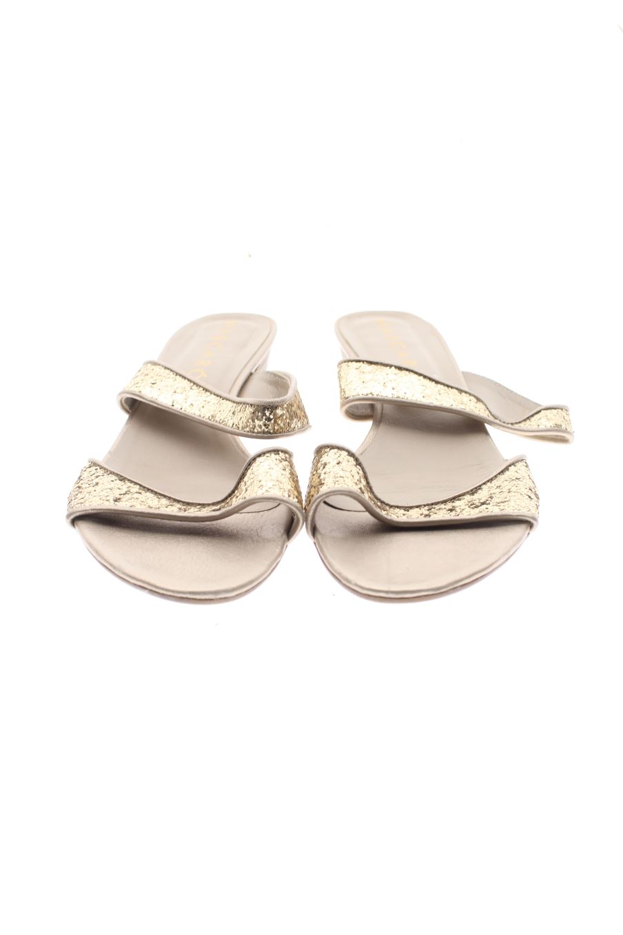Sandalias tacon de MASCARÓ de la talla 40, de color dorado de
