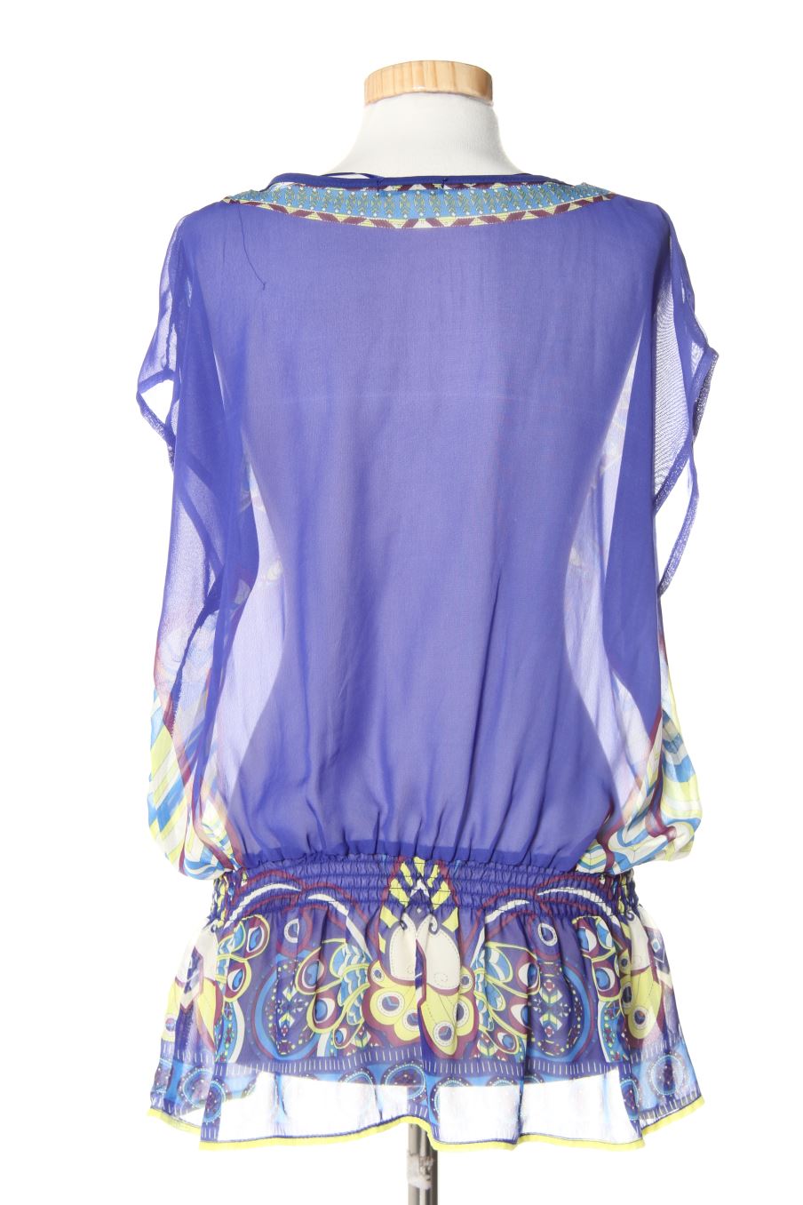 Blouse à manches courtes OCTOBER de la taille L, de couleur bleu