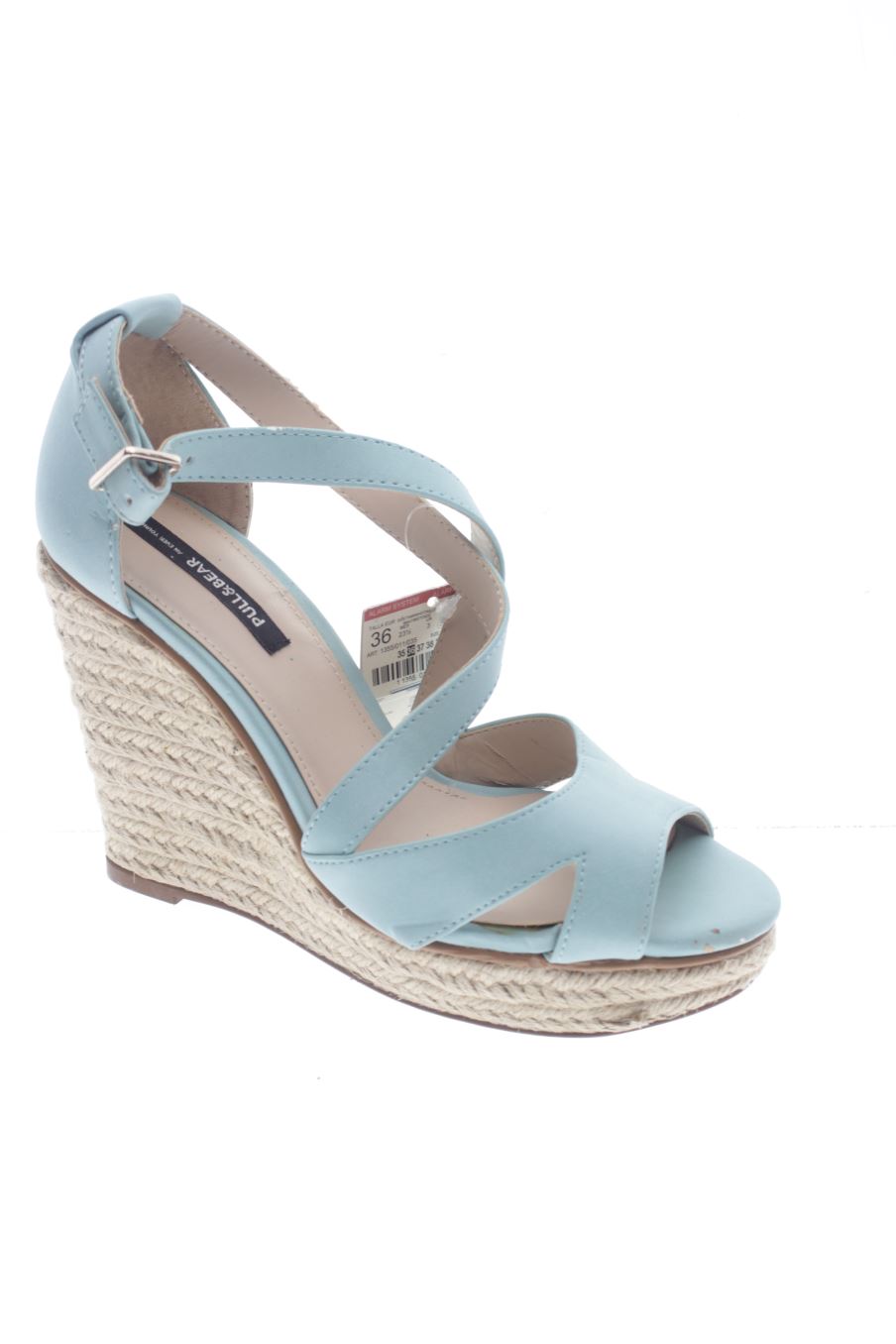 Sandalias tacon de Pull & Bear de la talla 36, de color turchese