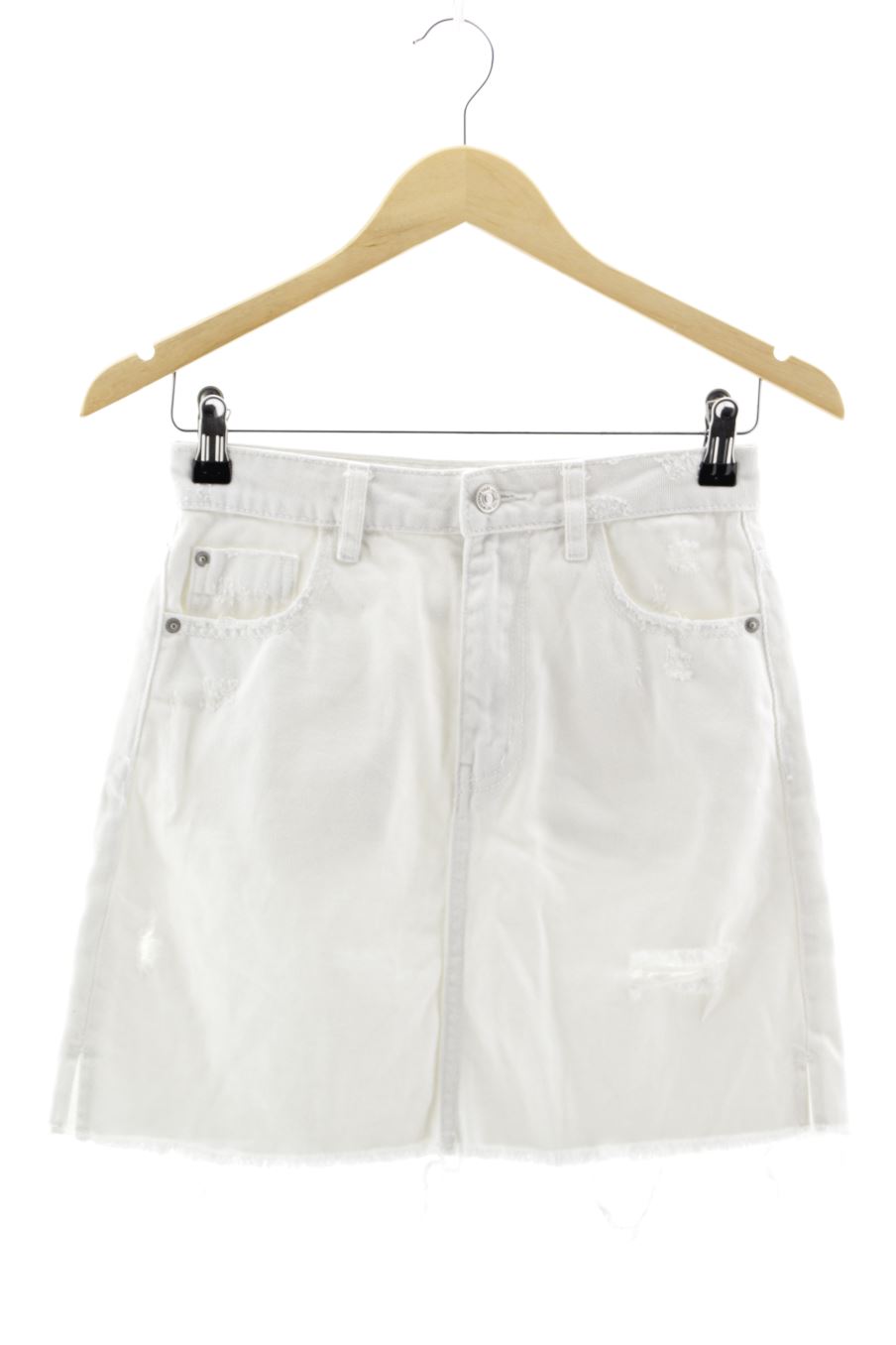 Falda de Pimkie de la talla 34, de color blanco de ropa vaquera