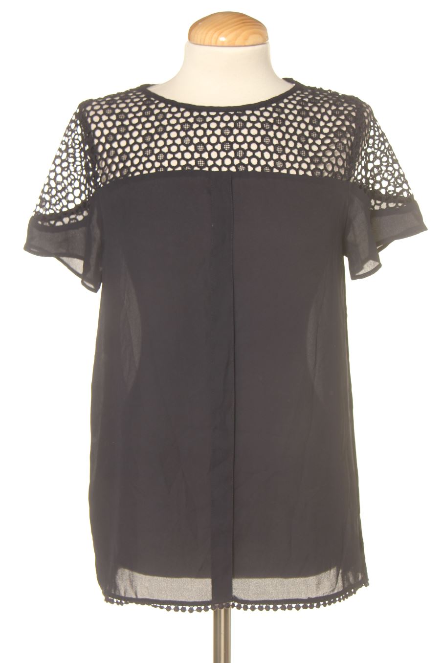 Blusa de manga corta de Zara de la talla S, de color azul marino
