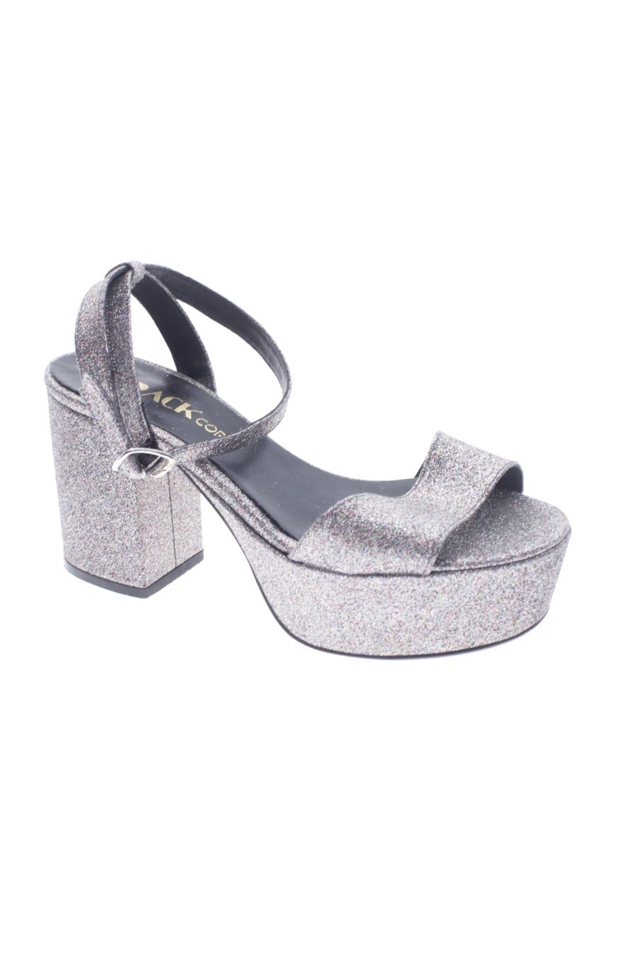 Plateau-Schuhe von KRACK in der Grösse 37, in der Farbe silbern aus