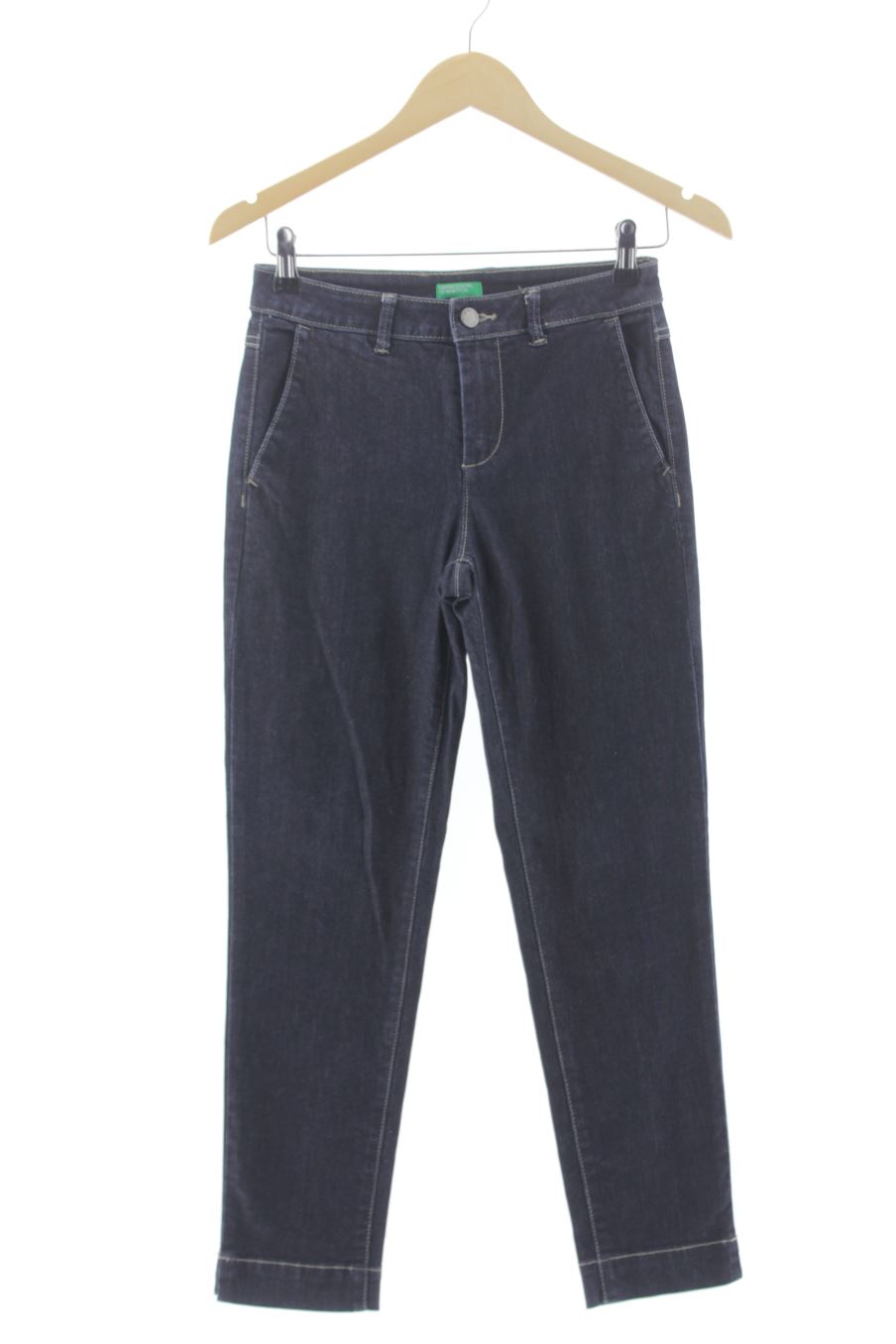 Jeans Benetton de la taille XS, de couleur bleu marine de denim