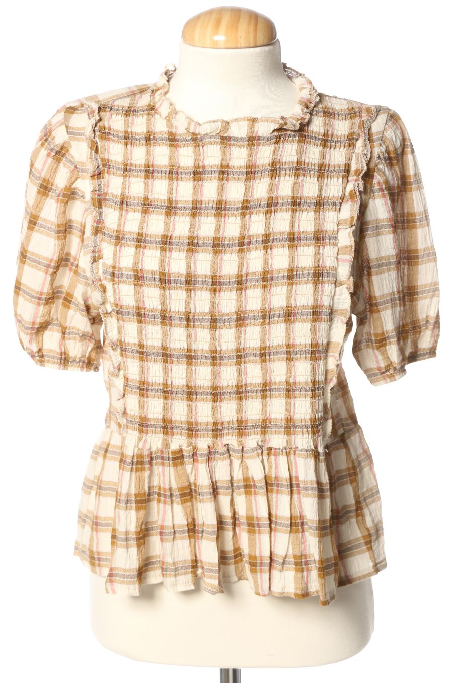 Blusa de manga corta de Renatta&go de la talla L, de color cuadros