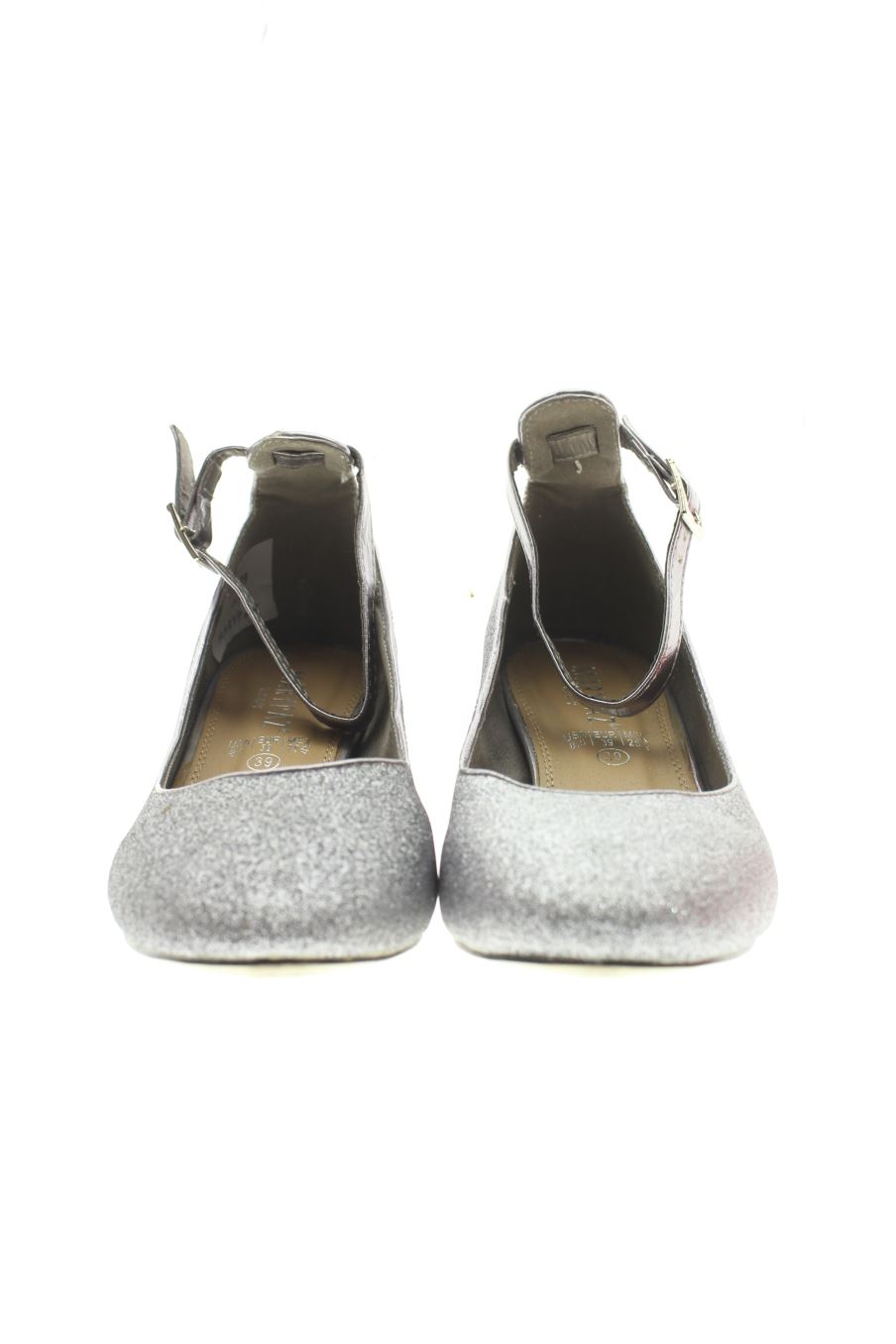 Zapatos de tacon de Marypaz de la talla 39, de color plateado de