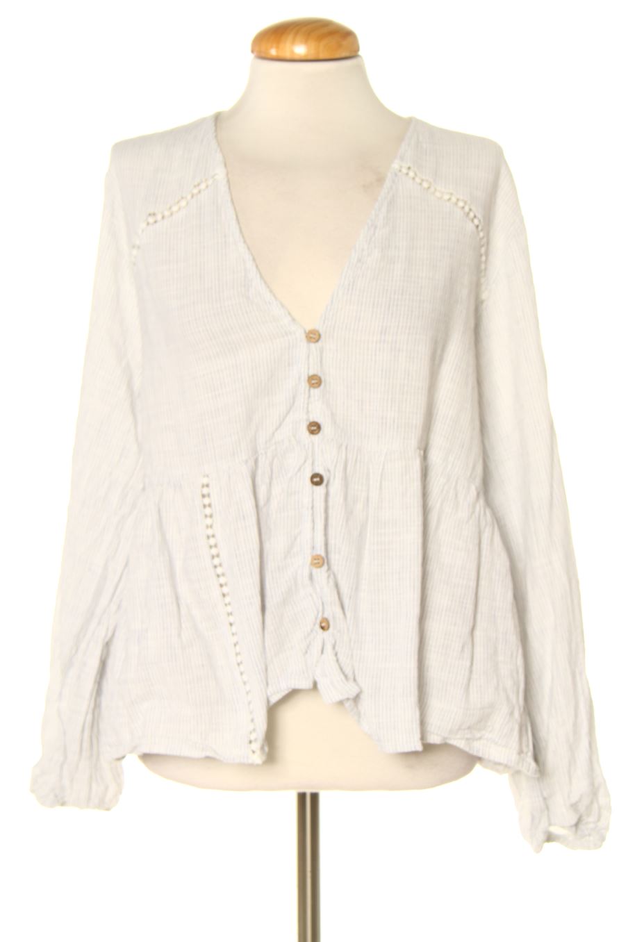Blouse à manches longues Zara de la taille XL, de couleur rayures