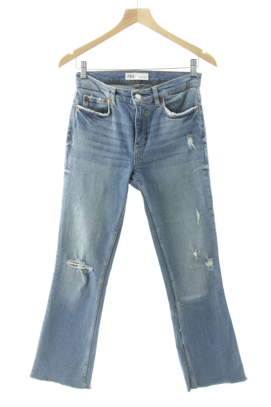 Jeans de Zara de la talla 34, de color blu
