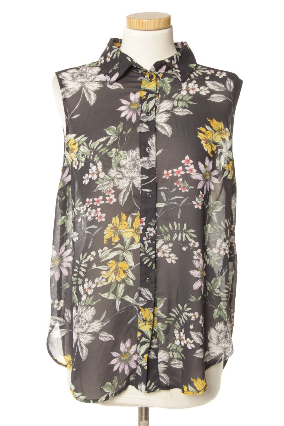 Camisa sin mangas de H&M de la talla 38, de color flores