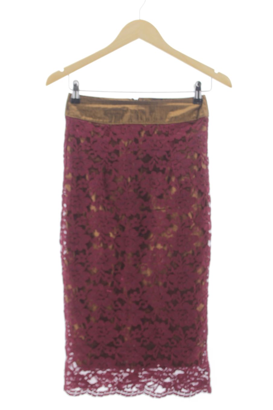 Falda de ASOS de la talla 34, de color burdeos