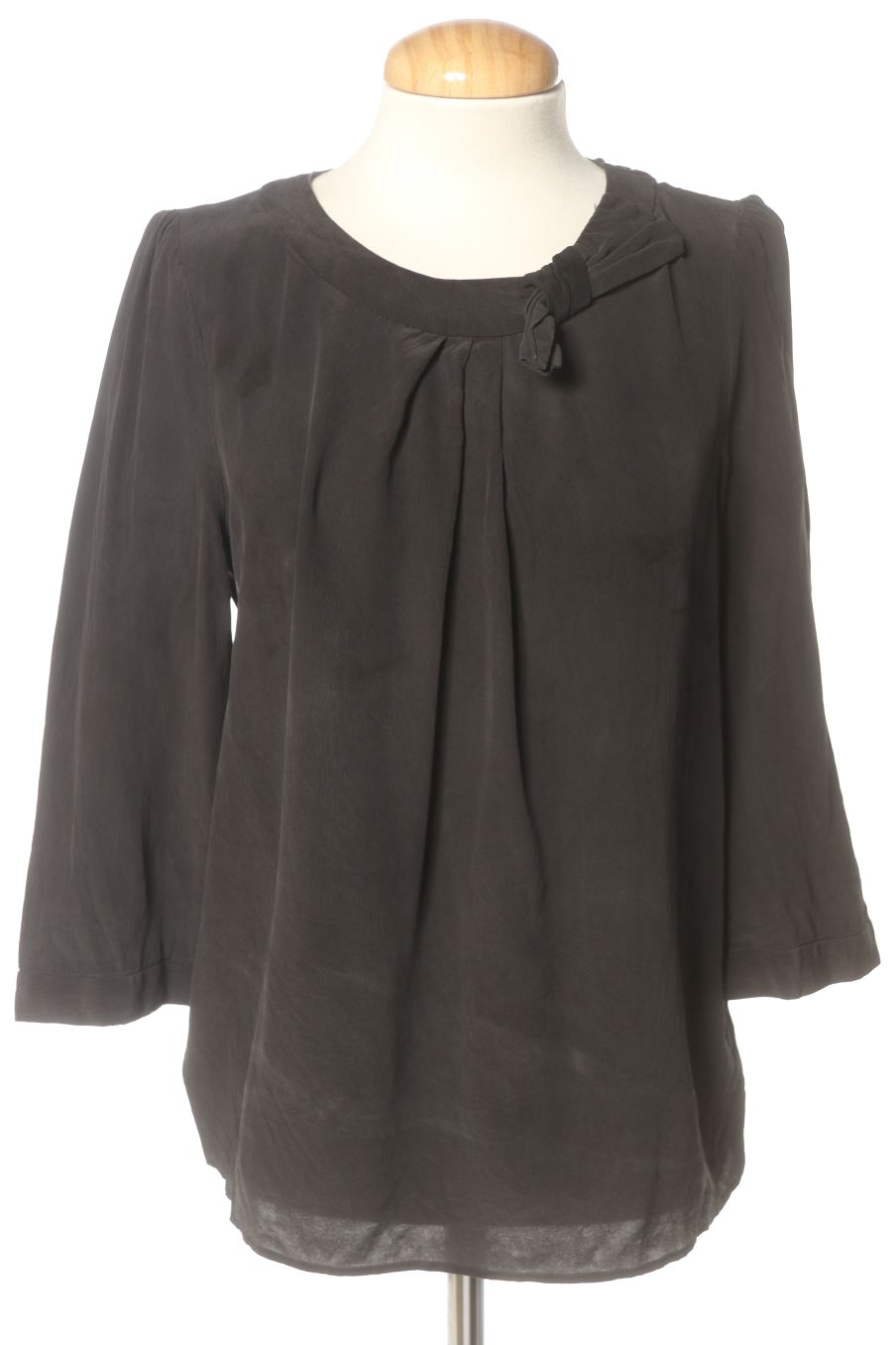 Kurzärmelige Bluse von Claudie Pierlot Größe 38, Farbe Grau, aus Seide für