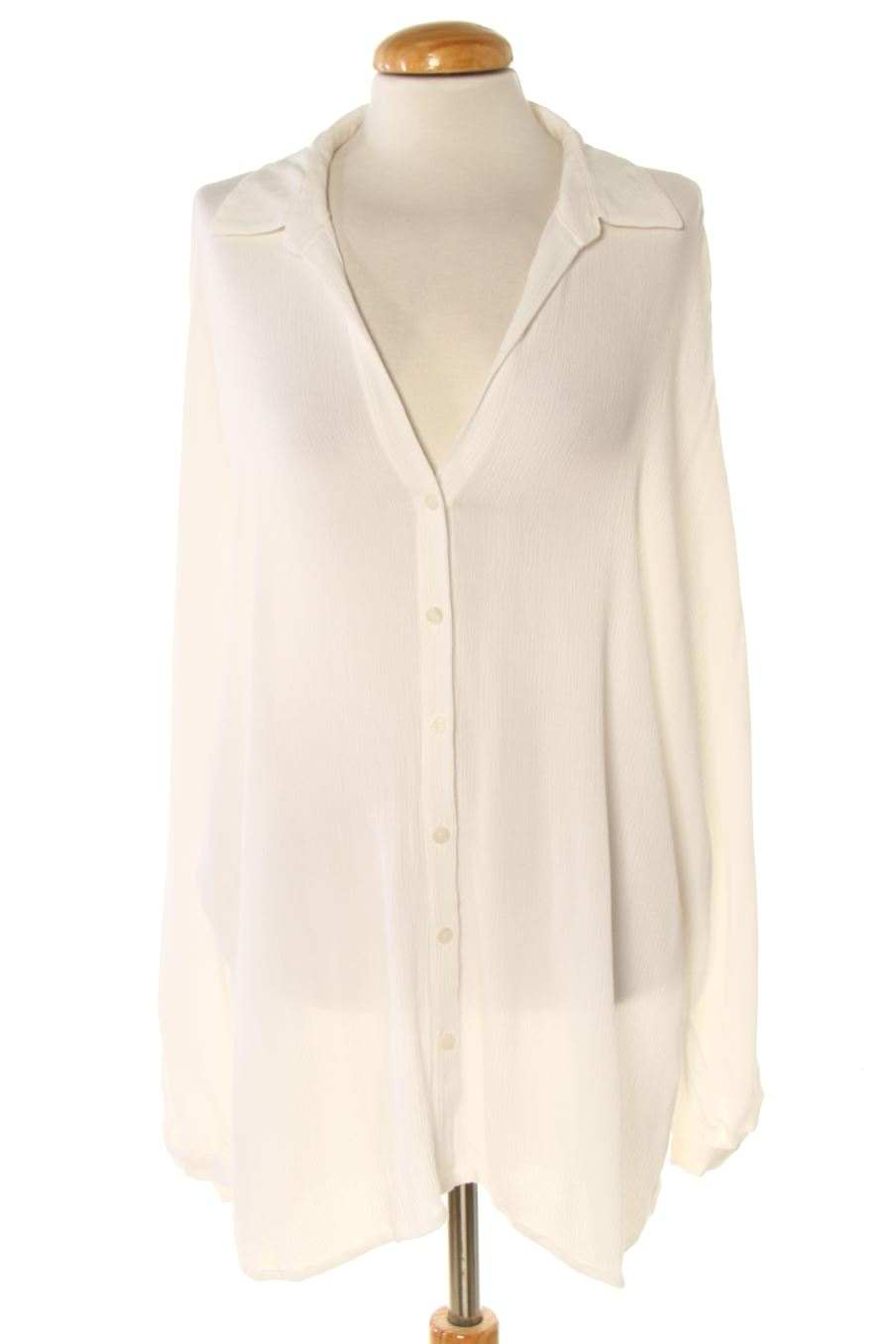 Blusa de manga larga de Stradivarius de la talla XL, de color blanco