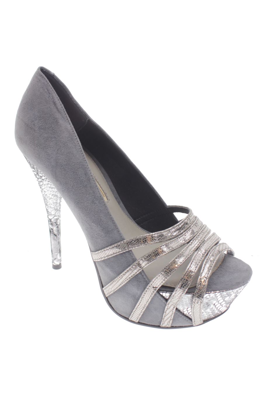 Zapatos de tacon de Buffalo de la talla 38, de color gris de