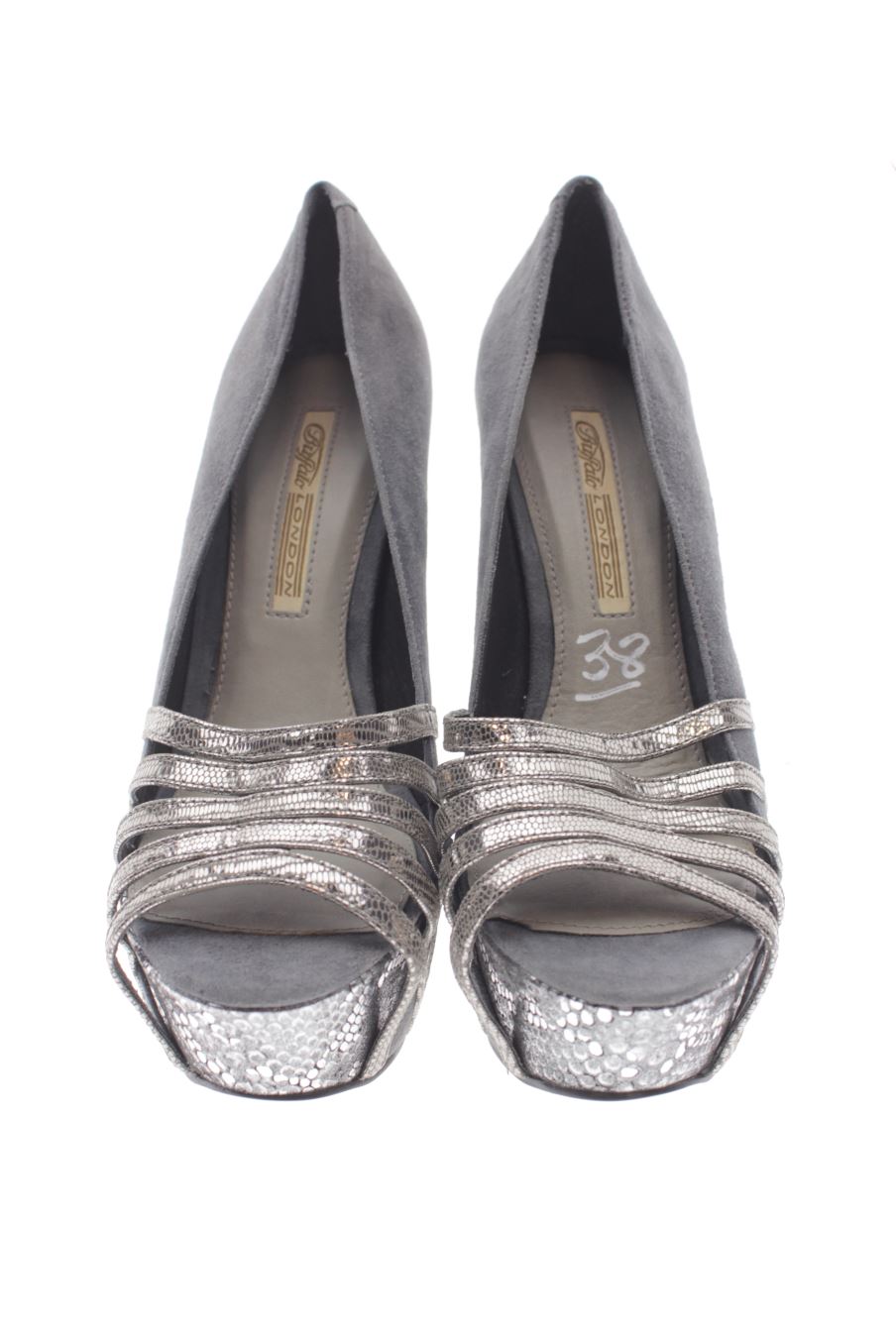 Zapatos de tacon de Buffalo de la talla 38, de color gris de