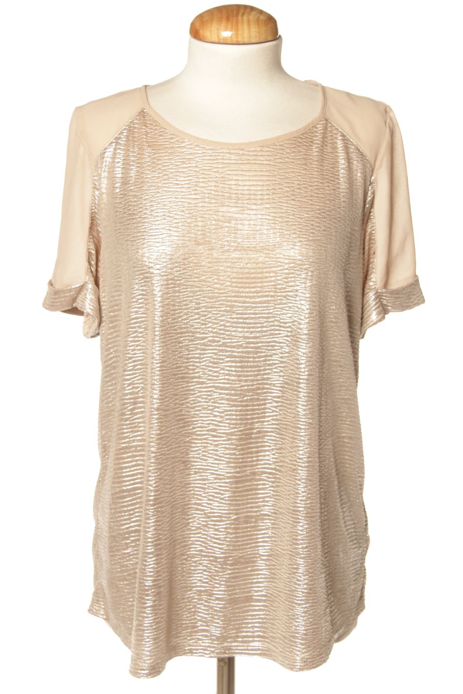 Blusa de manga corta de Dunnes de la talla 40, de color beige